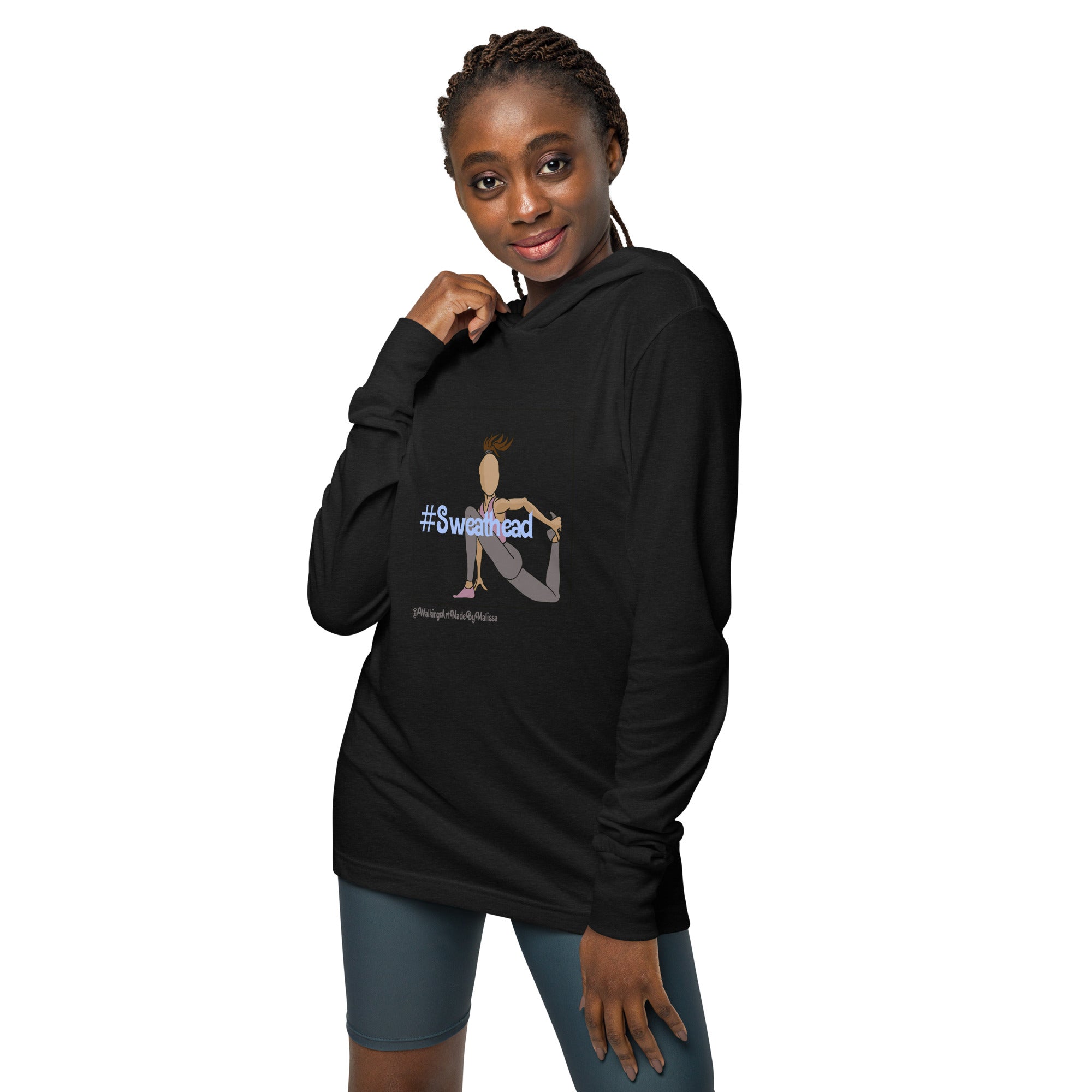 Grounded Quad Stretch Dark Color Hooded Long-sleeve Tee